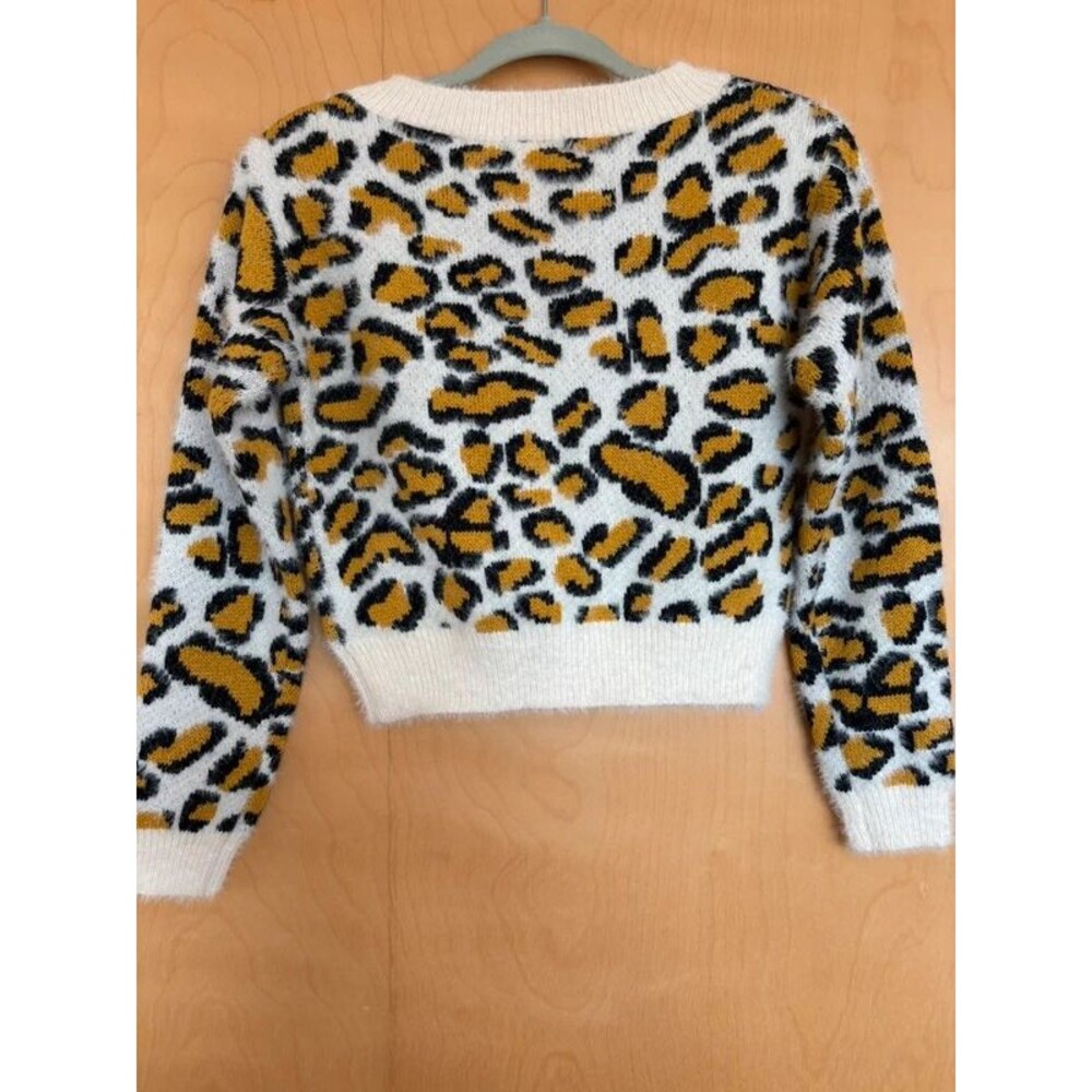 WOW Couture Leopard Print Fuzzy Sweater - Picture 3 of 4